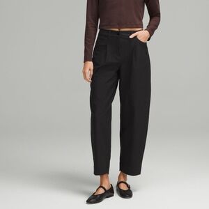 Lululemon City Sleek Pants Women's 27 Barrel-Leg High Waist Utilitech Black EUC
